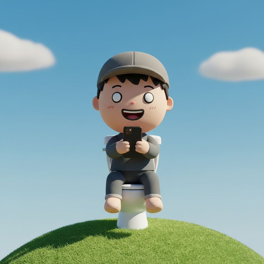 トイレで微笑むトイレ坊や